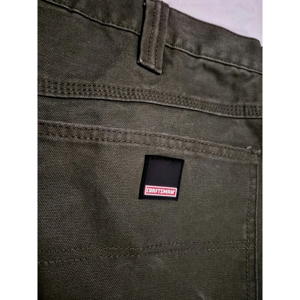 Craftsman Pants Men's 44x30 Duck Canvas Carpenter Pants Army Green  Relaxed